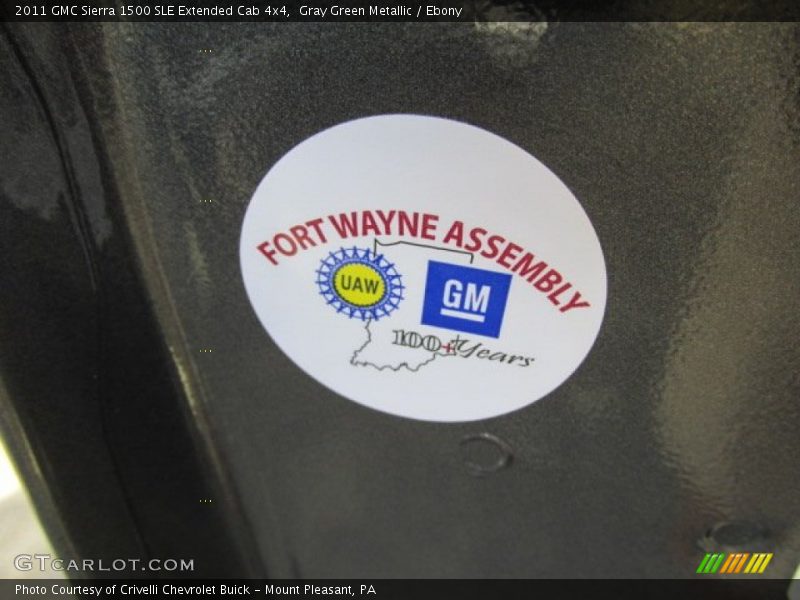 Gray Green Metallic / Ebony 2011 GMC Sierra 1500 SLE Extended Cab 4x4