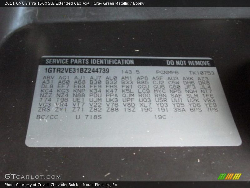 Gray Green Metallic / Ebony 2011 GMC Sierra 1500 SLE Extended Cab 4x4