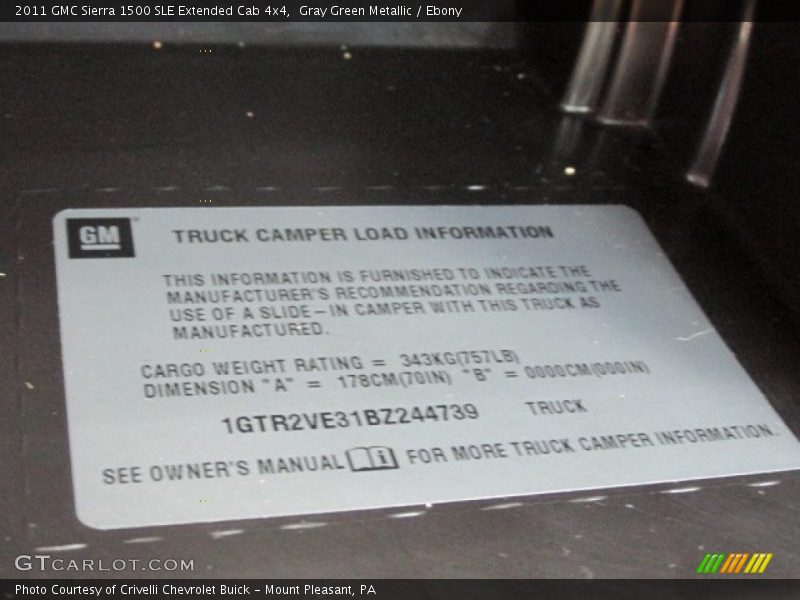 Gray Green Metallic / Ebony 2011 GMC Sierra 1500 SLE Extended Cab 4x4