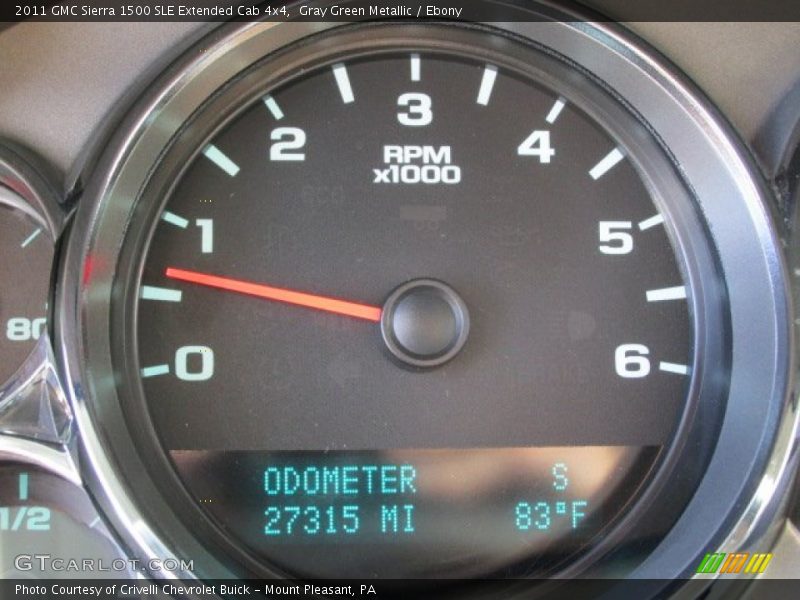 Gray Green Metallic / Ebony 2011 GMC Sierra 1500 SLE Extended Cab 4x4