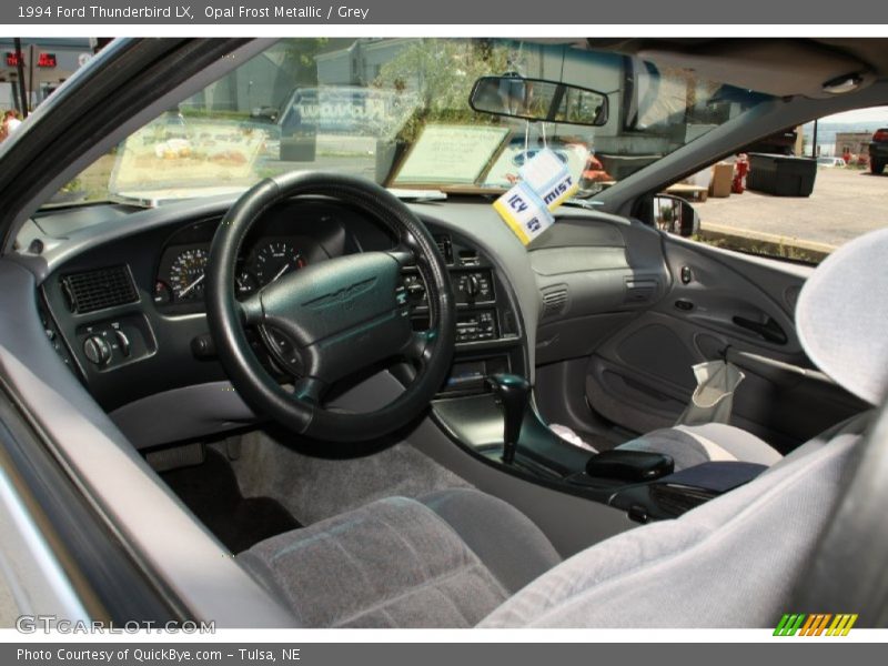 Opal Frost Metallic / Grey 1994 Ford Thunderbird LX