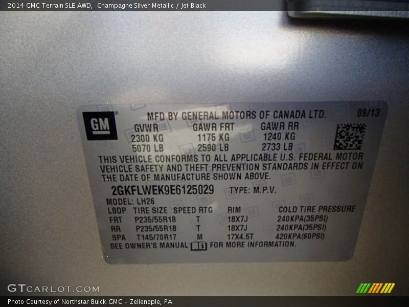 Champagne Silver Metallic / Jet Black 2014 GMC Terrain SLE AWD