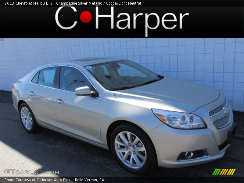 Champagne Silver Metallic / Cocoa/Light Neutral 2013 Chevrolet Malibu LTZ