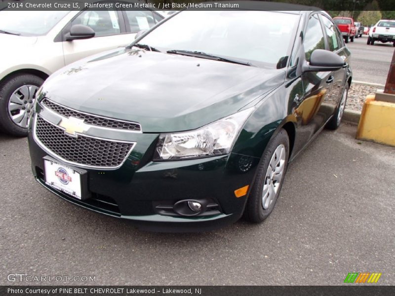 Rainforest Green Metallic / Jet Black/Medium Titanium 2014 Chevrolet Cruze LS