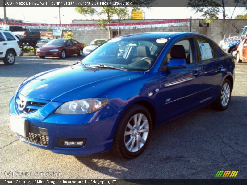 Aurora Blue Mica / Gray/Black 2007 Mazda MAZDA3 s Touring Sedan