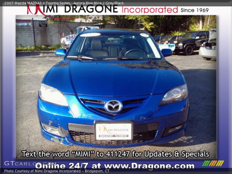 Aurora Blue Mica / Gray/Black 2007 Mazda MAZDA3 s Touring Sedan