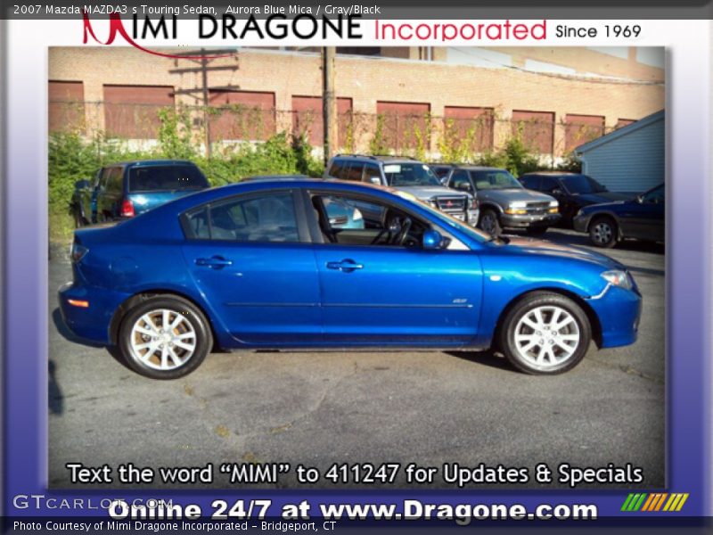 Aurora Blue Mica / Gray/Black 2007 Mazda MAZDA3 s Touring Sedan