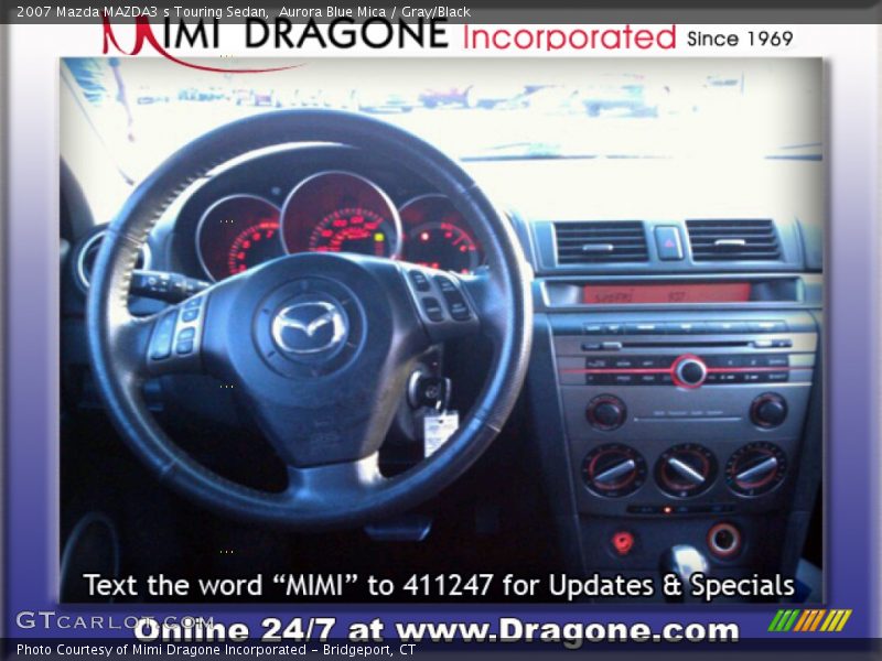 Aurora Blue Mica / Gray/Black 2007 Mazda MAZDA3 s Touring Sedan