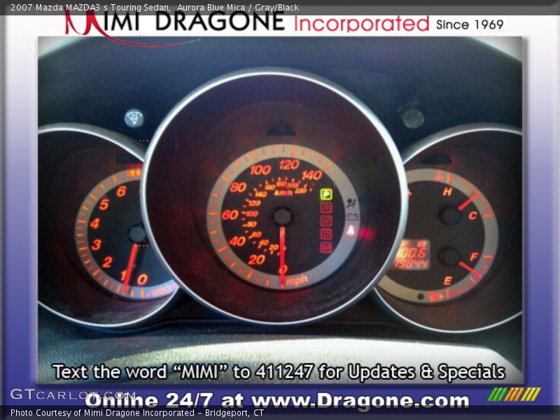 Aurora Blue Mica / Gray/Black 2007 Mazda MAZDA3 s Touring Sedan