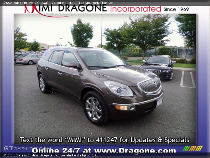 Cocoa Metallic / Titanium/Dark Titanium 2008 Buick Enclave CXL AWD