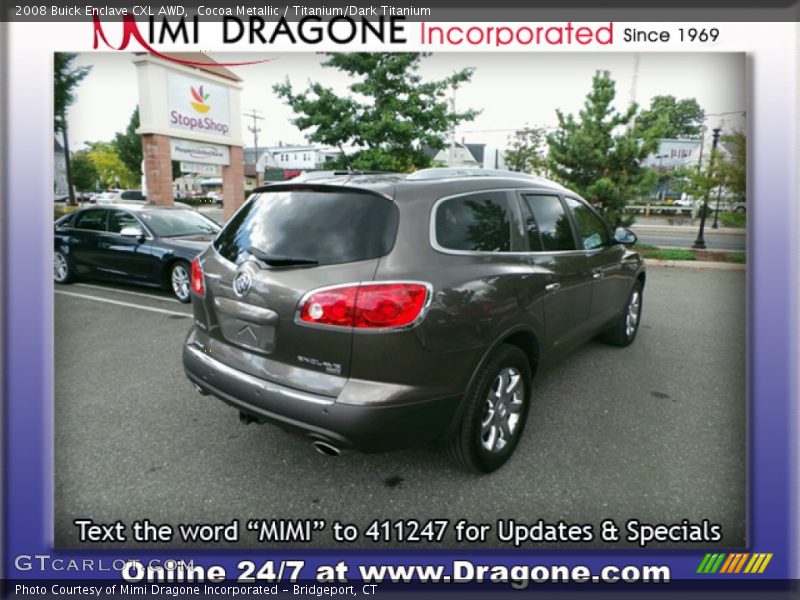 Cocoa Metallic / Titanium/Dark Titanium 2008 Buick Enclave CXL AWD