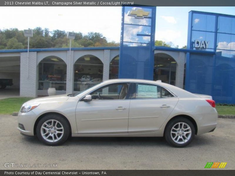 Champagne Silver Metallic / Cocoa/Light Neutral 2013 Chevrolet Malibu LT