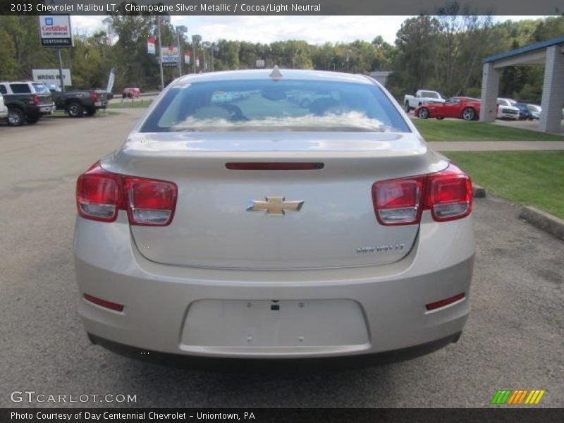 Champagne Silver Metallic / Cocoa/Light Neutral 2013 Chevrolet Malibu LT