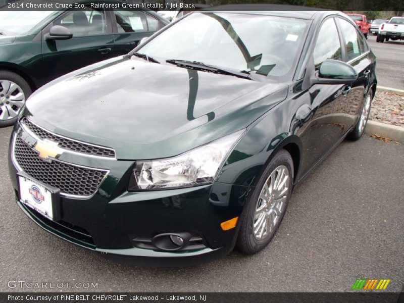 Rainforest Green Metallic / Jet Black 2014 Chevrolet Cruze Eco