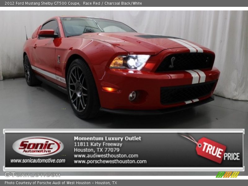 Race Red / Charcoal Black/White 2012 Ford Mustang Shelby GT500 Coupe