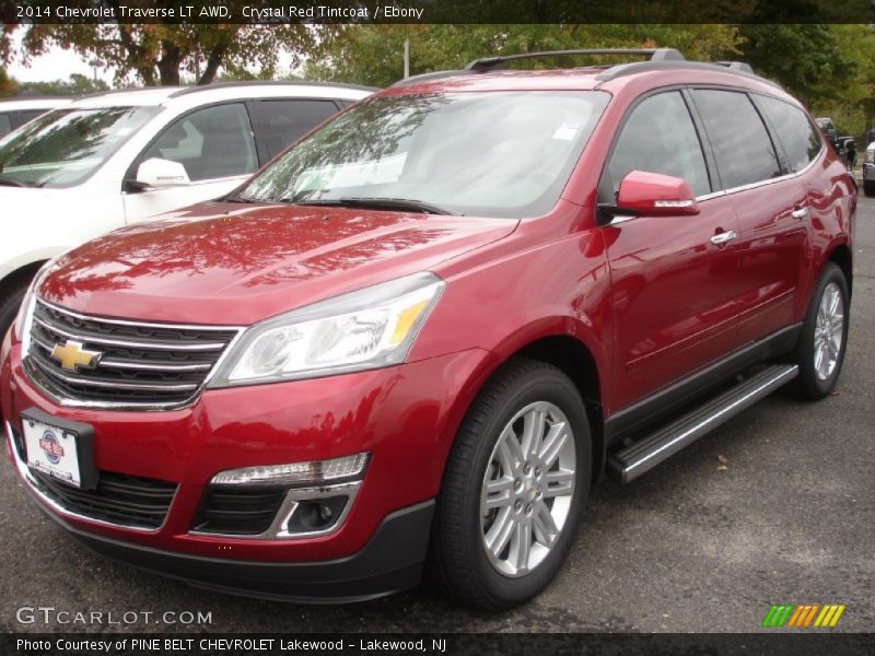 Crystal Red Tintcoat / Ebony 2014 Chevrolet Traverse LT AWD