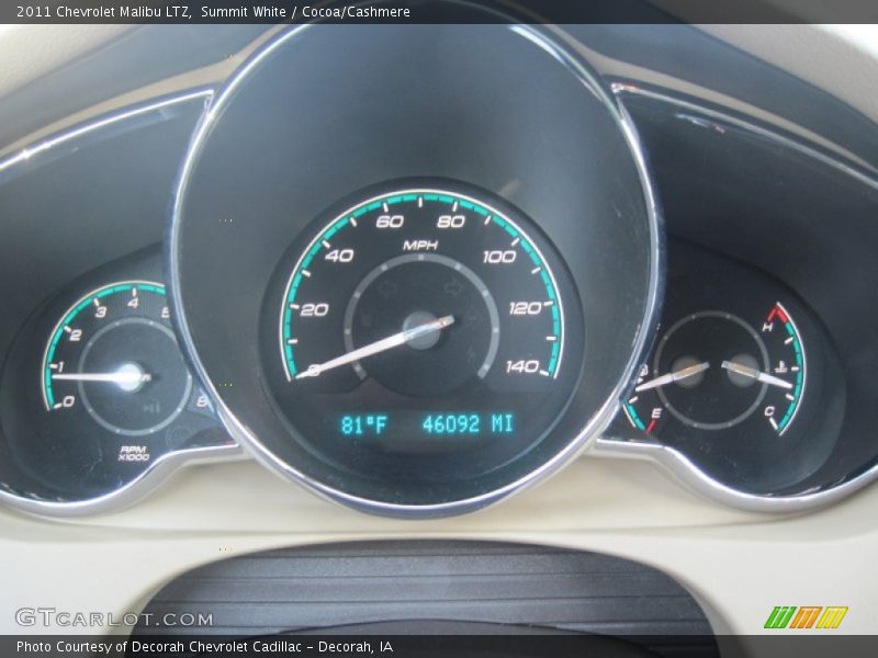 Summit White / Cocoa/Cashmere 2011 Chevrolet Malibu LTZ