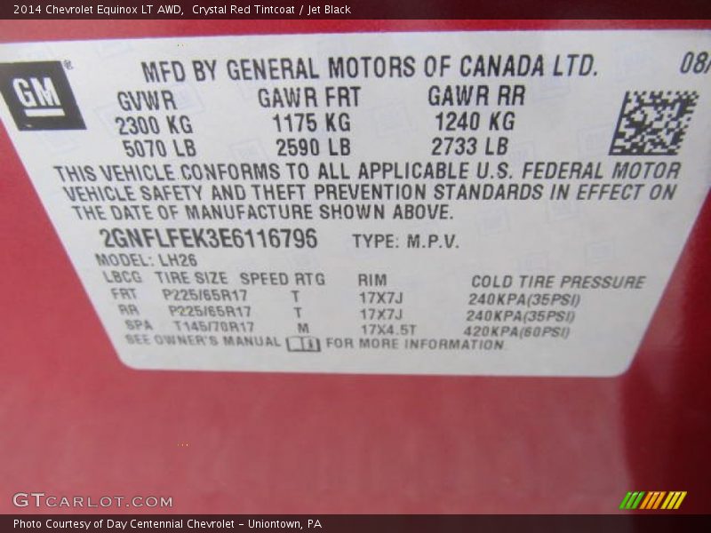 Crystal Red Tintcoat / Jet Black 2014 Chevrolet Equinox LT AWD