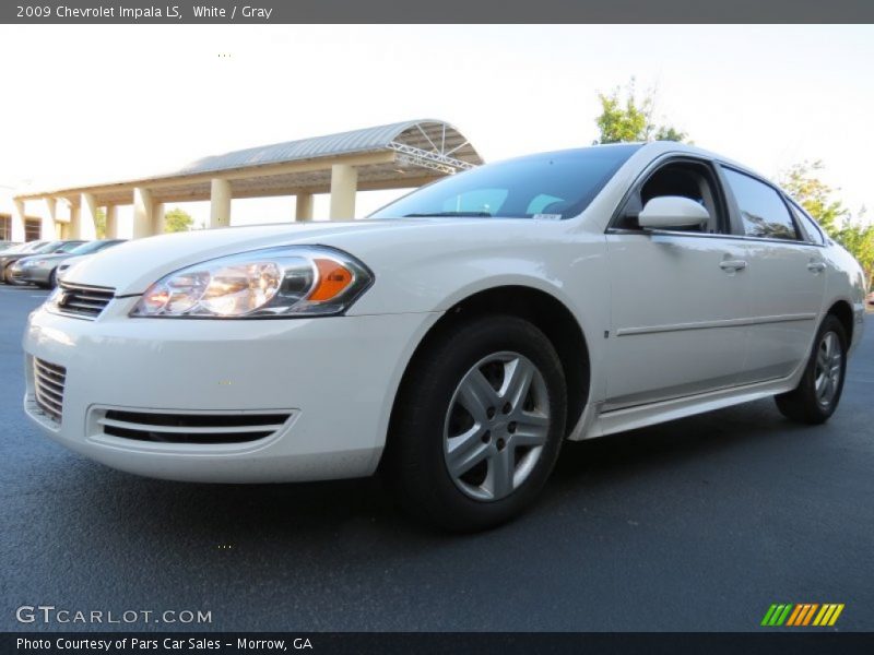 White / Gray 2009 Chevrolet Impala LS