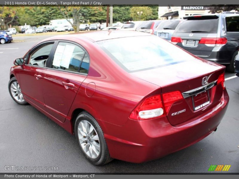 Tango Red Pearl / Gray 2011 Honda Civic EX-L Sedan