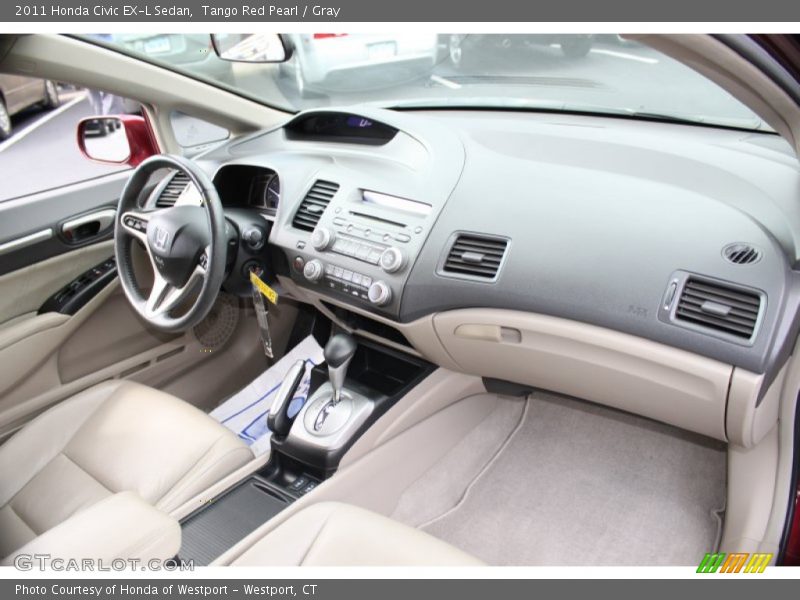 Tango Red Pearl / Gray 2011 Honda Civic EX-L Sedan