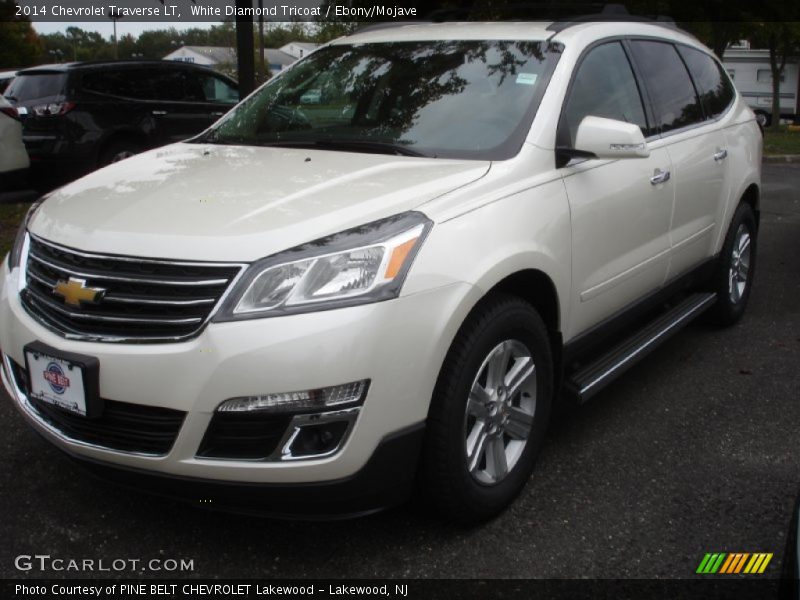 White Diamond Tricoat / Ebony/Mojave 2014 Chevrolet Traverse LT