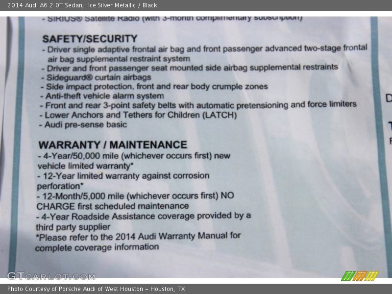 Ice Silver Metallic / Black 2014 Audi A6 2.0T Sedan