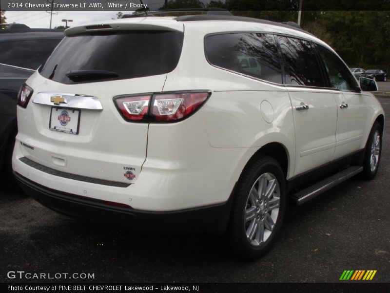 White / Ebony 2014 Chevrolet Traverse LT AWD