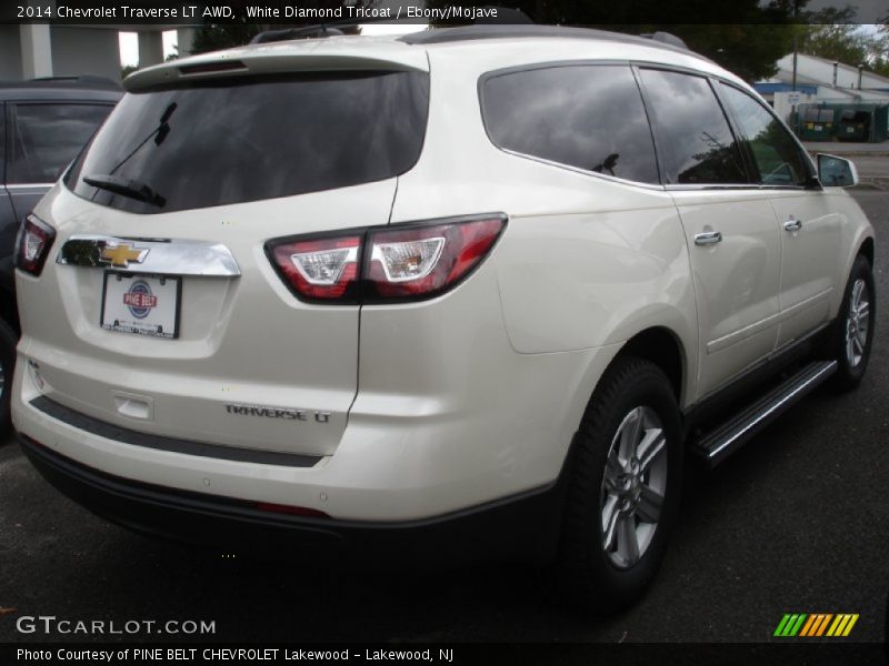 White Diamond Tricoat / Ebony/Mojave 2014 Chevrolet Traverse LT AWD