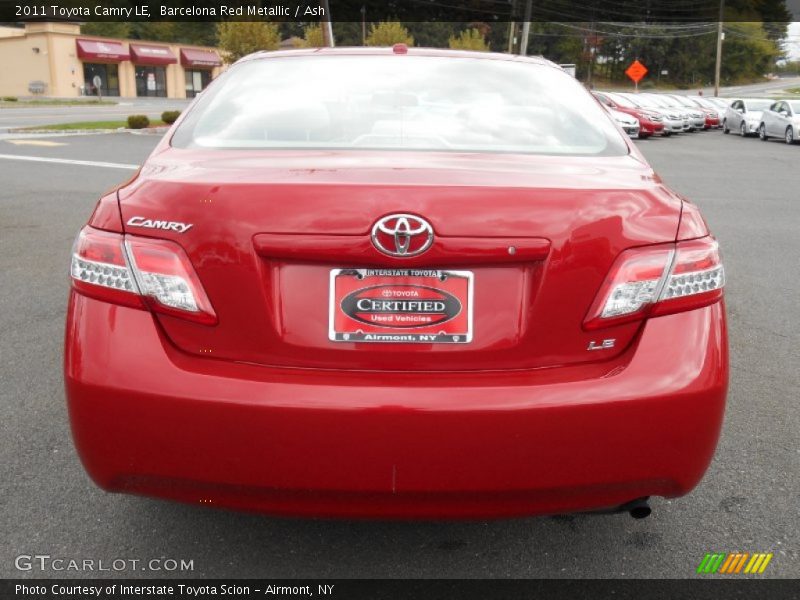 Barcelona Red Metallic / Ash 2011 Toyota Camry LE