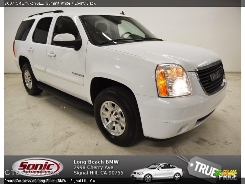 Summit White / Ebony Black 2007 GMC Yukon SLE