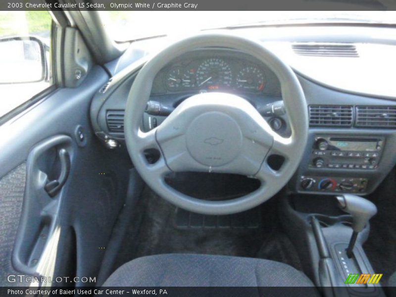 Olympic White / Graphite Gray 2003 Chevrolet Cavalier LS Sedan
