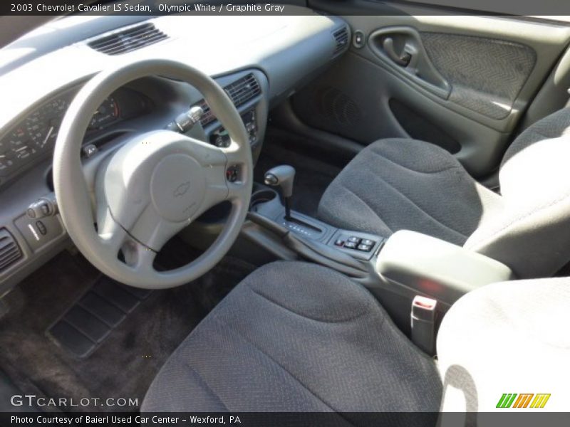 Olympic White / Graphite Gray 2003 Chevrolet Cavalier LS Sedan