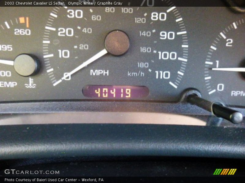 Olympic White / Graphite Gray 2003 Chevrolet Cavalier LS Sedan