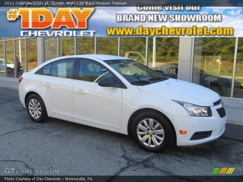 Summit White / Jet Black/Medium Titanium 2011 Chevrolet Cruze LS