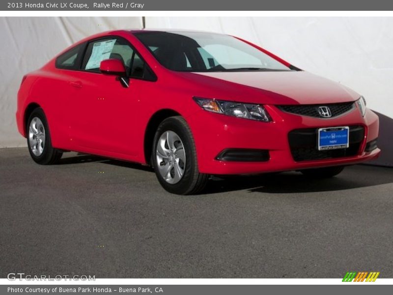 Rallye Red / Gray 2013 Honda Civic LX Coupe