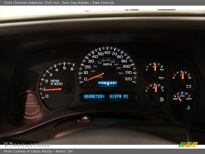 Dark Gray Metallic / Dark Charcoal 2004 Chevrolet Avalanche 1500 4x4