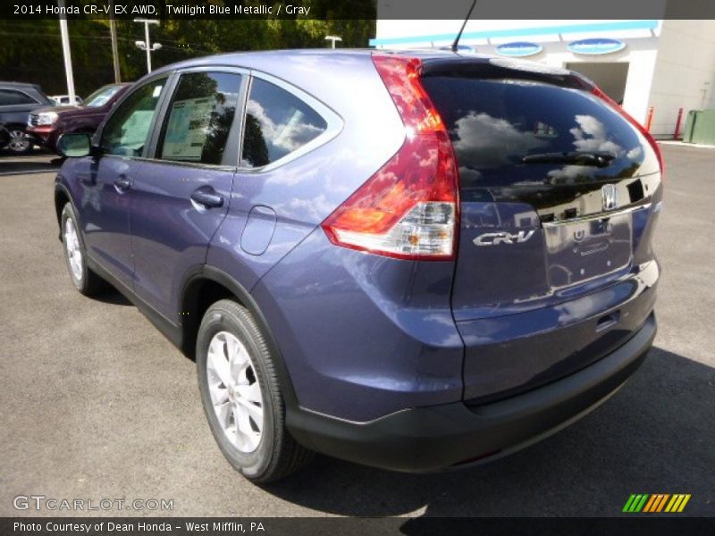 Twilight Blue Metallic / Gray 2014 Honda CR-V EX AWD