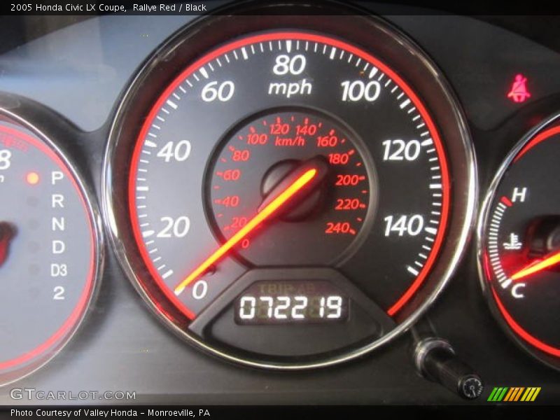 Rallye Red / Black 2005 Honda Civic LX Coupe