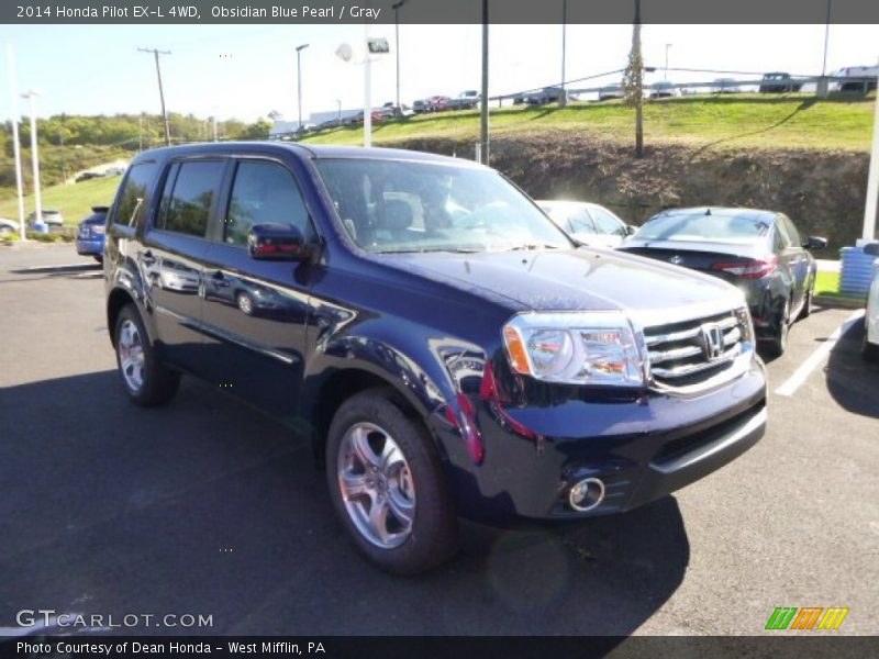 Obsidian Blue Pearl / Gray 2014 Honda Pilot EX-L 4WD