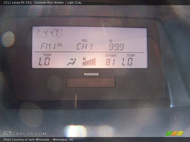 Cerulean Blue Metallic / Light Gray 2011 Lexus RX 350