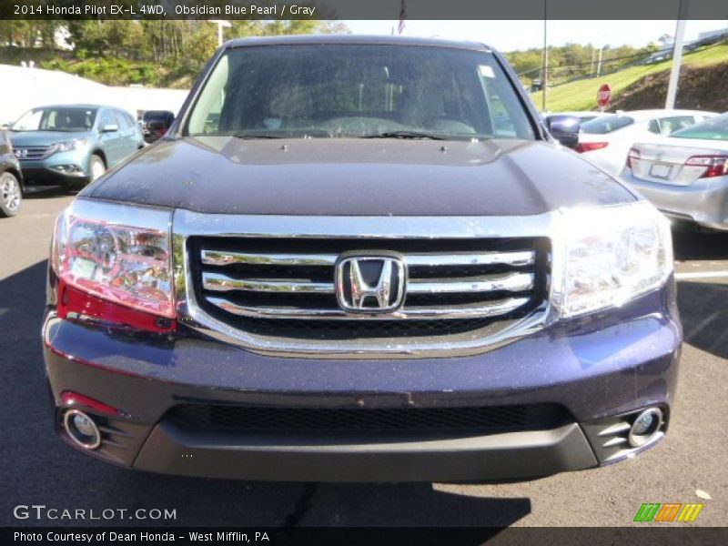 Obsidian Blue Pearl / Gray 2014 Honda Pilot EX-L 4WD