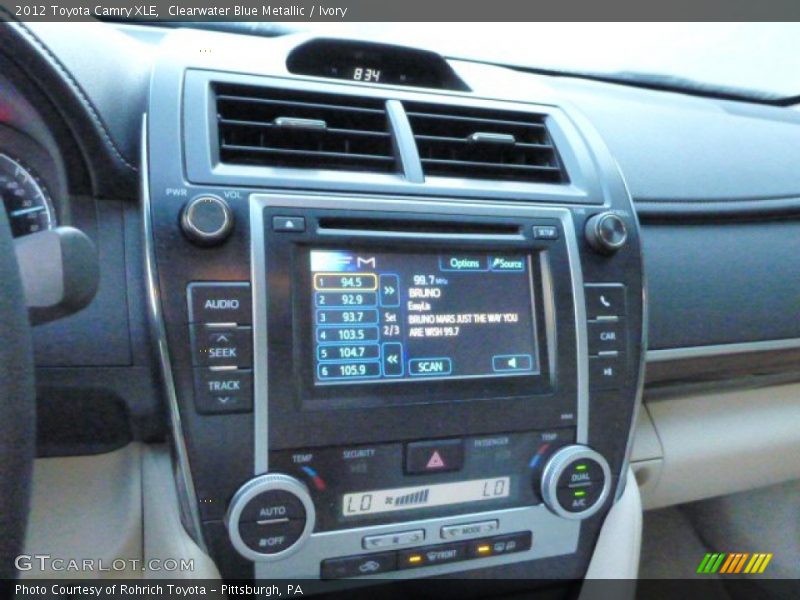Clearwater Blue Metallic / Ivory 2012 Toyota Camry XLE