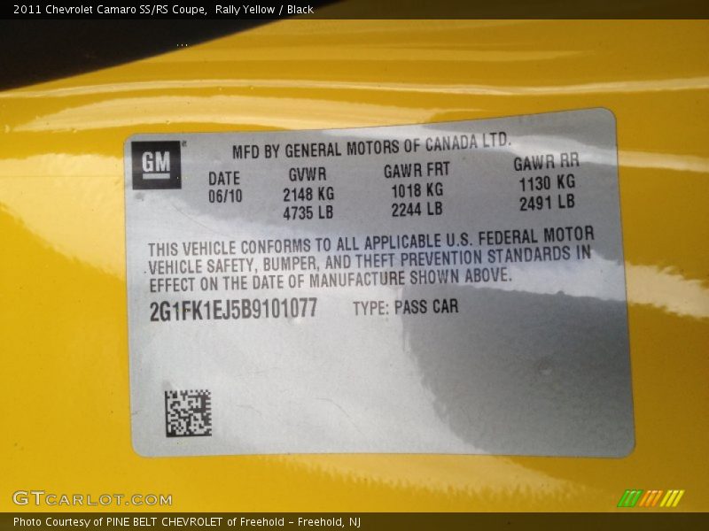 Rally Yellow / Black 2011 Chevrolet Camaro SS/RS Coupe