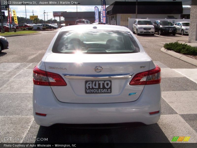 Aspen White / Marble Gray 2013 Nissan Sentra SV