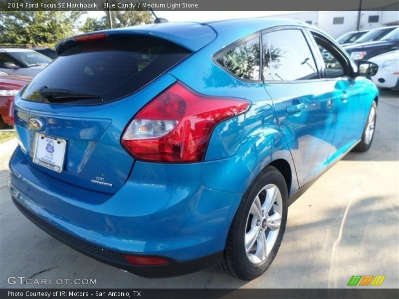 Blue Candy / Medium Light Stone 2014 Ford Focus SE Hatchback