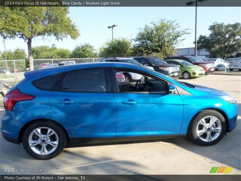 Blue Candy / Medium Light Stone 2014 Ford Focus SE Hatchback