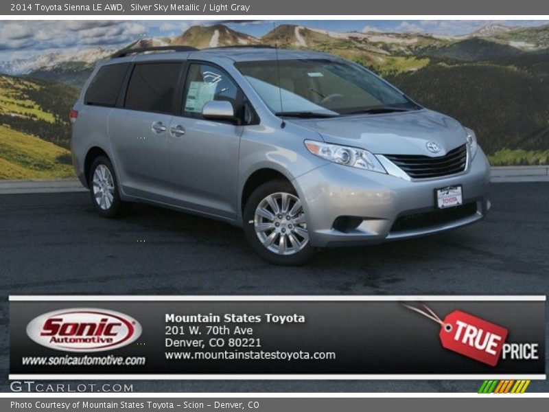 Silver Sky Metallic / Light Gray 2014 Toyota Sienna LE AWD