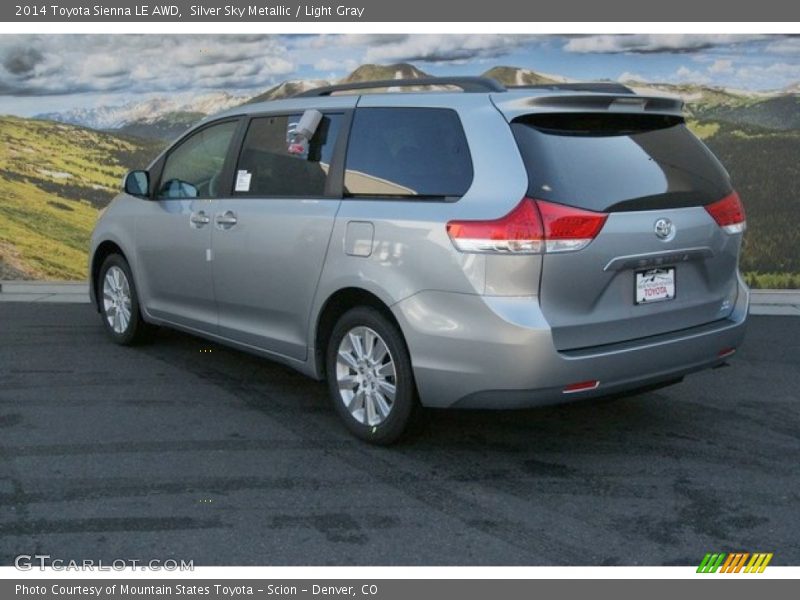 Silver Sky Metallic / Light Gray 2014 Toyota Sienna LE AWD