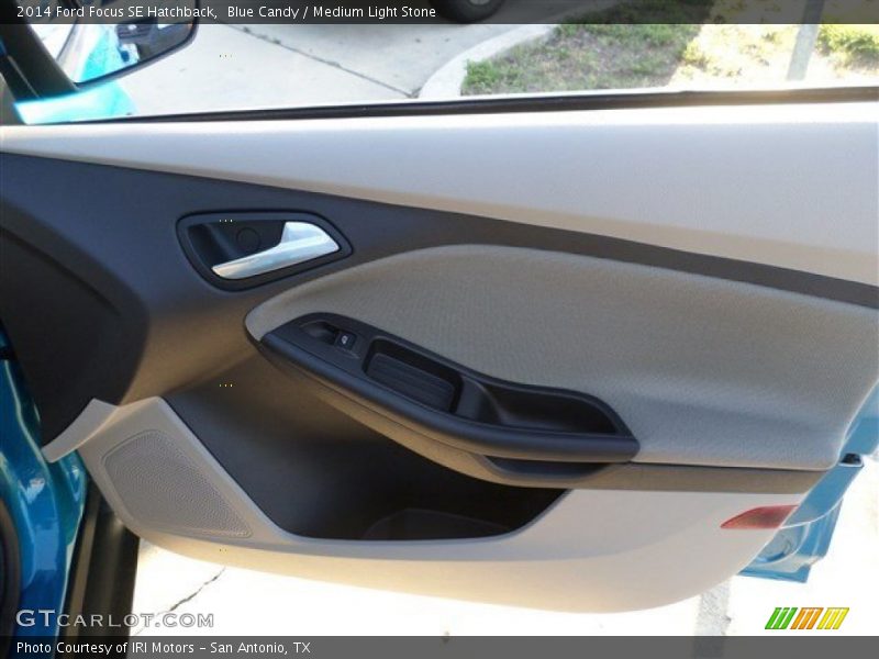 Blue Candy / Medium Light Stone 2014 Ford Focus SE Hatchback